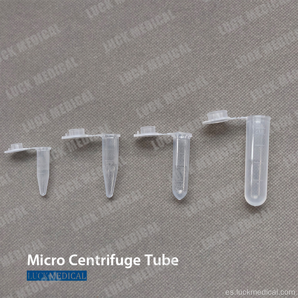 Tubo de microcentrífuga estéril de plástico