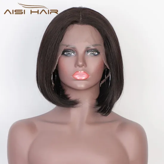 Aisi Hair Wholesale Short Bob Brown Wig Silky Straight Swiss Lace Wig Natural Wave Lace Frontal Hair Wigs For Black Women