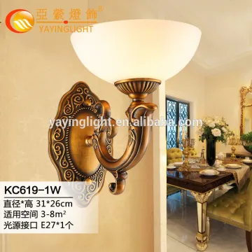American bedroom bedside bowl glass wall lamp,hallway living room European-style minimalist bowl wall lamp