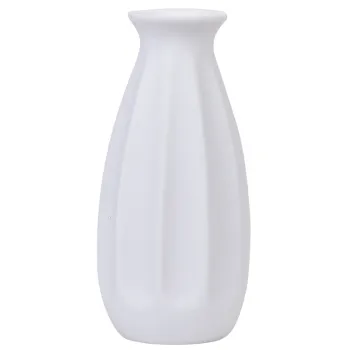 Unglazed Matte White Ceramic Vase for Living Room Decor