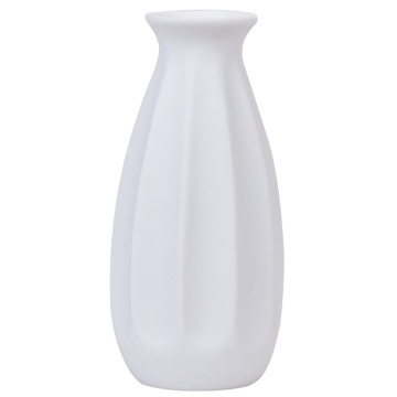 Unglazed Matte White Ceramic Vase for Living Room Decor