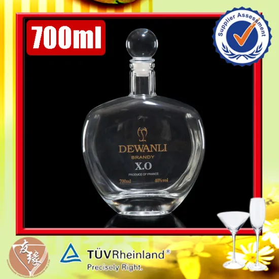 China Supplier Custom Made High-end Glass 700ml Spirit Bottles