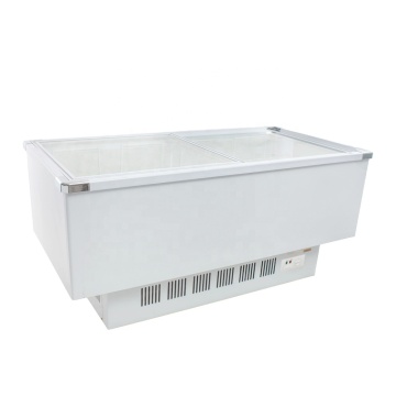 Curved Glass Door Supermarket Freezer Display Cabinet