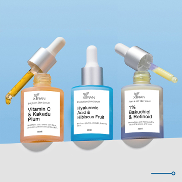 Private Label Anti-Aging Facial Serum Kit with Niacinamide, Bakuchiol, Retinol, and Organic Plant Ingredients