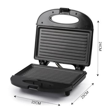 Electric Breakfast Grill: Logo Hot Non-Stick Panini Press for Sandwiches & Waffles