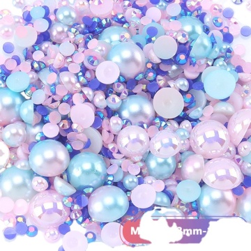 DIY Plastic Reusable Tumbler with Glitter Rhinestones and Pearl Beads for Art Decorations