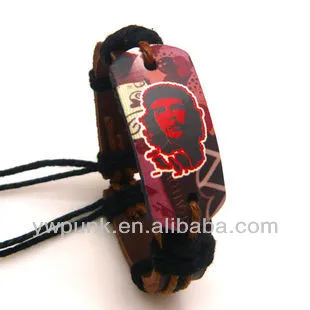 SKUB140 print Che Guevara braided leather bracelet wholesales oversea agent jewelry