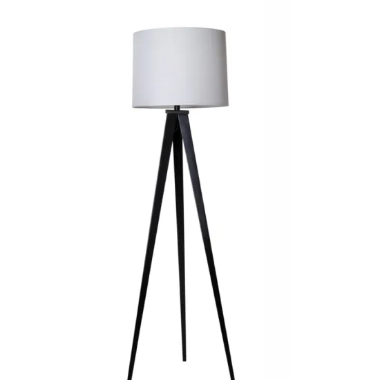 Contemporary White Fabric Shade Metal Tripod Floor Lamp for Home & Hotel Decoration - Wholesale