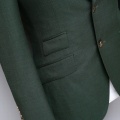 เบลเซอร์ผ้าวูลเลนสีเขียวลำลองอินเทรนด์อินเทรนด์สั่งทำพิเศษ