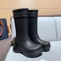 Lady Rubber Knee Boots Platform Rain Boots