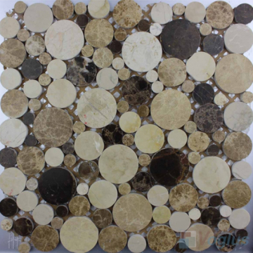 Browny Polished Bubble Marble Mosaic Tile