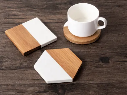 Luxury Natural Marble Coasters: Heat Insulation, Anti-Scalding Coffee Cup Mats