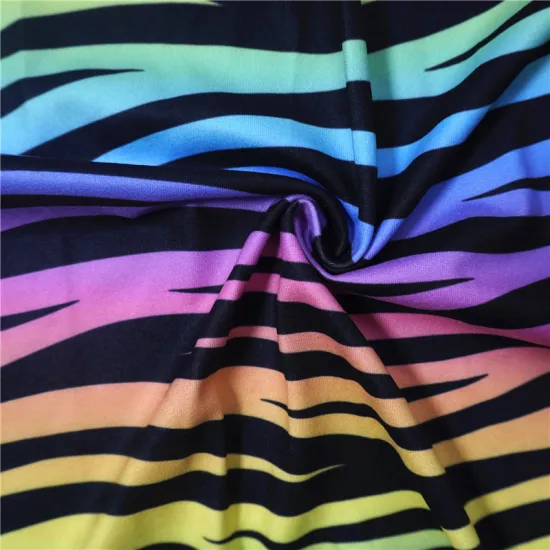 Digital Printed Stripe Double Brushed Polyester Fabric