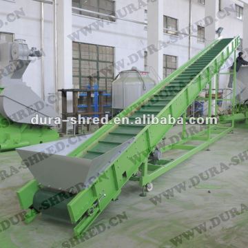 Conveyor in the tire recycling plant