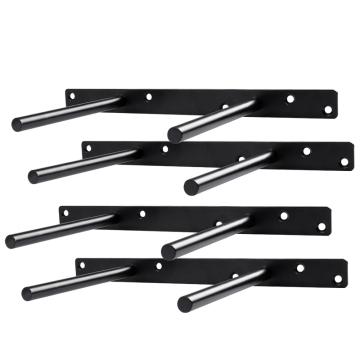 Soporte de pared de servicio pesado de metal negro para soporte de mamparo
