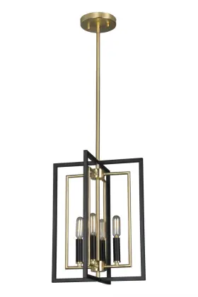 Modern Black Gold Light Medium Foyer Light