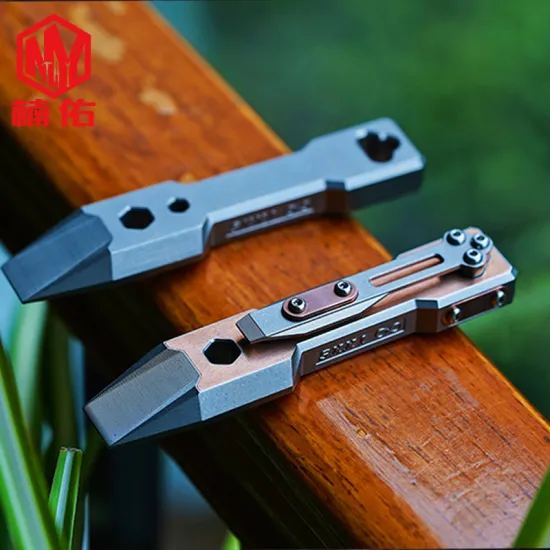 1PCS Outdoor Travel Multifunctional Crowbar Titanium Alloy Window Breaking Tool EDC Corkscrew
