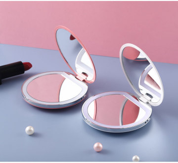 Specchio per trucco leggero a LED LED pieghevole in ingradamento 10x-scatola per trucco a 2 lati compatta con illuminazione incorporata