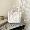 Multicolor Canvas Tote Lunch Bag With Pockets