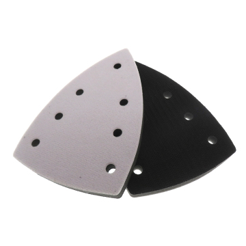 Triangle Hook and Loop Black Protection Pad for Sanding and Polishing (100x150mm, 7-Hole, 10mm Thick)