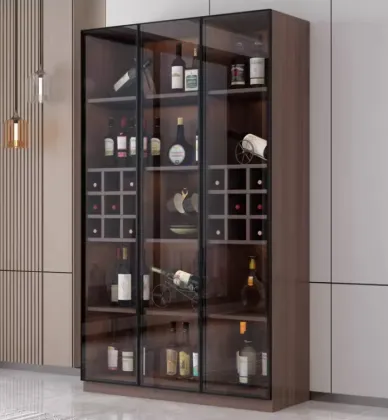 Living room glass door wine cabinet