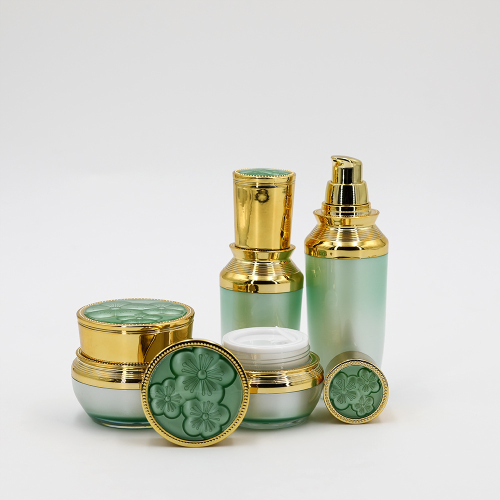 cor de rampa gradiente personalizada 50ml 100ml de plástico vazio cosméticos acrílicos vazios garrafas jarra verde