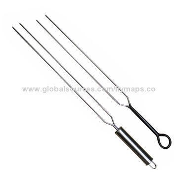 2-piece stainless steel BBQ skewer