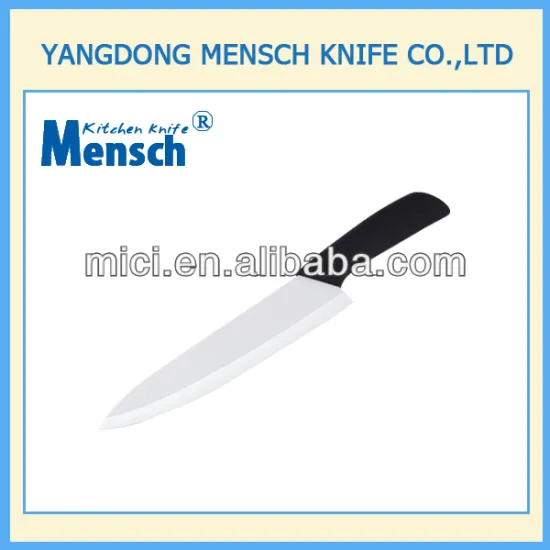 7 inch ceramic knife with white blade and black handle