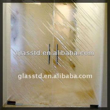 oblique stripes glass shower door for shower enclosure