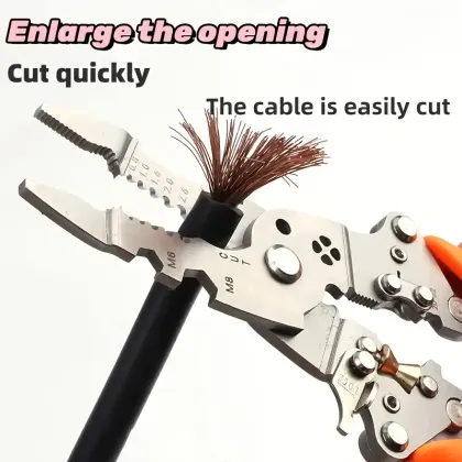 Orange and Black Foldable Wire Strippers