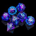 Rolling Dragon Eye DND Dice Set, Sharp Edge Liquid Core Resin Handmade Dice Set 7 PCS for Role Playing Dungeons and Dragons