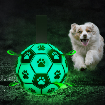 Durable PU Dog Soccer Ball Toy - Interactive Pet Training Tool