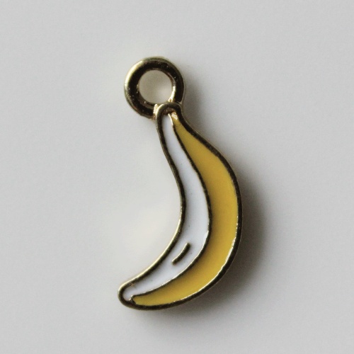 Wholesale Fruit Banana Enamel Beads For Girls Women Earring Pendant Making Kids Bracelet Ornament Accessory