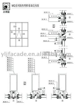 aluminum profile for visable frame curtain wall MG