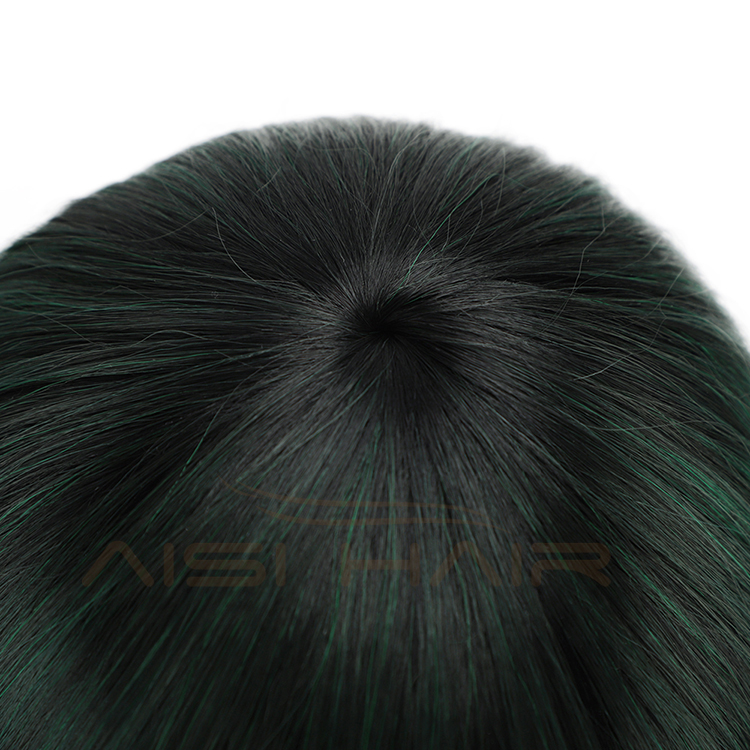Aisi Hair Green Black Mixed Colors Short Straight Bob Wigs Synthetic Short Straight Bob Wigs For Women
