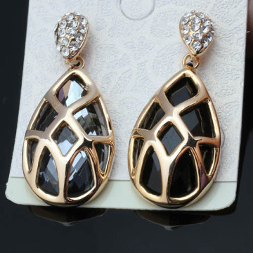 Charm fashion inlay rhinestone 18k gold stud earrings