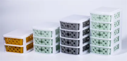 2 layers home tabletop drawers plastic storage box