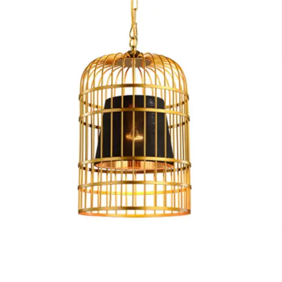 INSHINE Brass Cage Drop Pendant Light