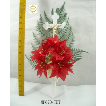 18 &quot;Poinsettia artificial Jesús Cross