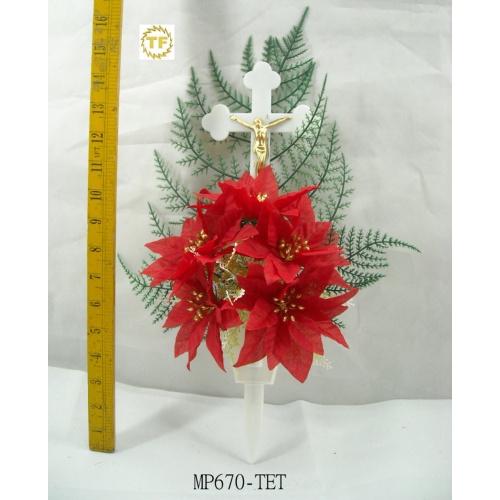 18 "Poinsettia artificial Jesús Cross