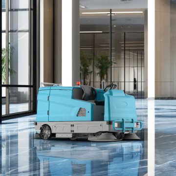 Electric Ride-On Floor Scrubber Vacuum Cleaner with Double Brush and Power Washer