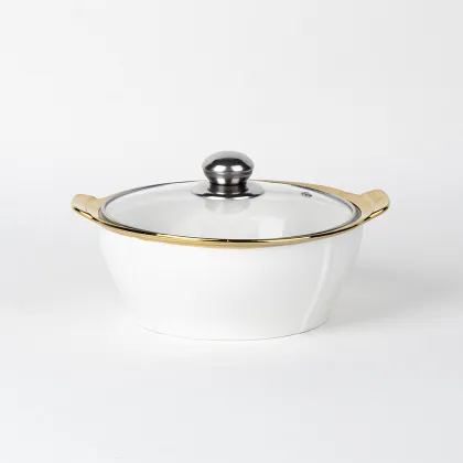 Ceramic Soup Pot with Glass Lid