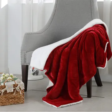 Sherpa Fleece Red soild color Throw Blanket Double-Sided Super Soft Luxurious Plush Blanket
