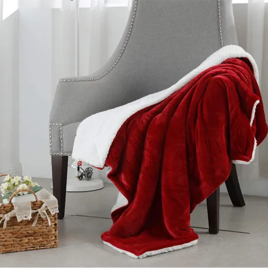 Sherpa Fleece Red soild color Throw Blanket Double-Sided Super Soft Luxurious Plush Blanket