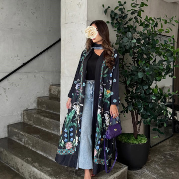 Sciarpa abbinata Abaya da donna elegante stampata floreale