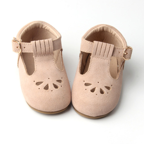 Zapatos de vestir para niños de cuero de verdad hueco