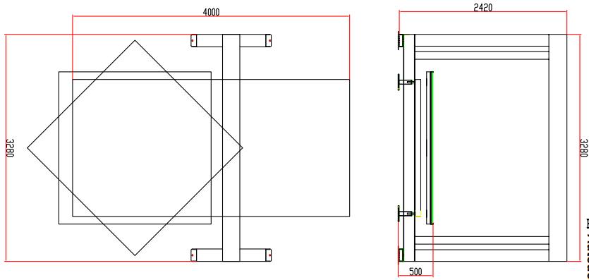 CNC Oscillating Blade with turntable installation drawing 