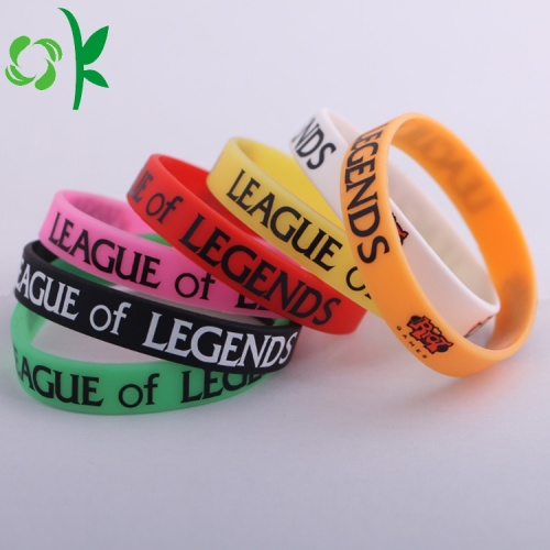 Olahraga WristBand Kustom Dicetak Merek Gelang Silikon Lembut