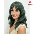 女性用トレンディなグリーンカーリーヘアウィッグ