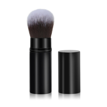 Professional Mini Esthetician Cleaning Brush Set with Telescopic Handle and Synthetic Fiber Fan Brushes for Facial Cosmetics